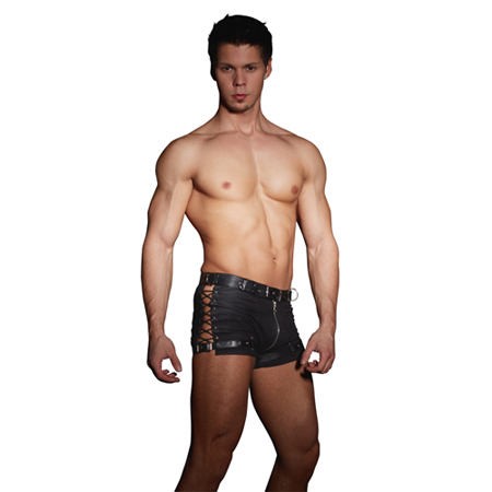 Kunstlederen heren short