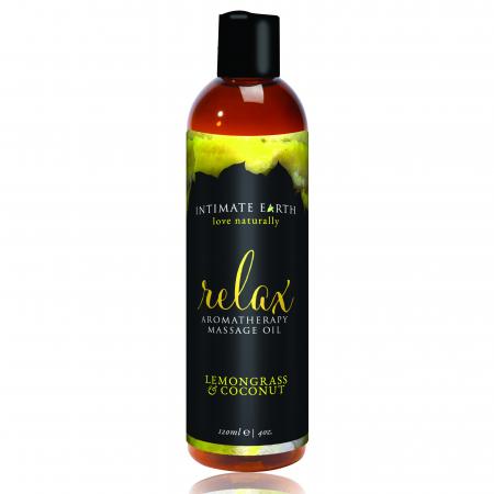 Intimate Earth - Relax Massageolie Citroengras en Kokosnoot - 120 ml