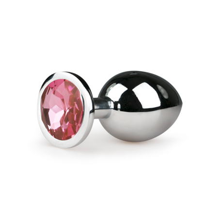 Metalen buttplug Zilver/Roze - M