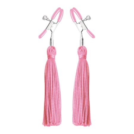 Tepelklemmen met kwastjes - roze
