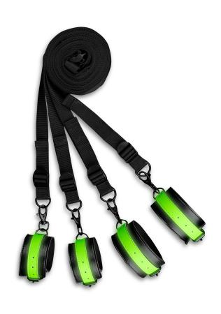 Glow in the Dark Bed Bevestigingsset - Neon groen/zwart